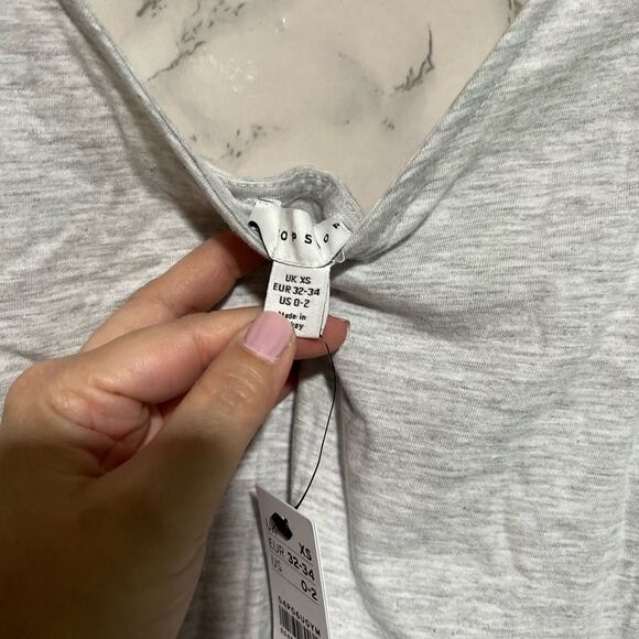 𝅺Topshop Tie Back tank Top sleeveless Heather Grey - Picture 6 of 10